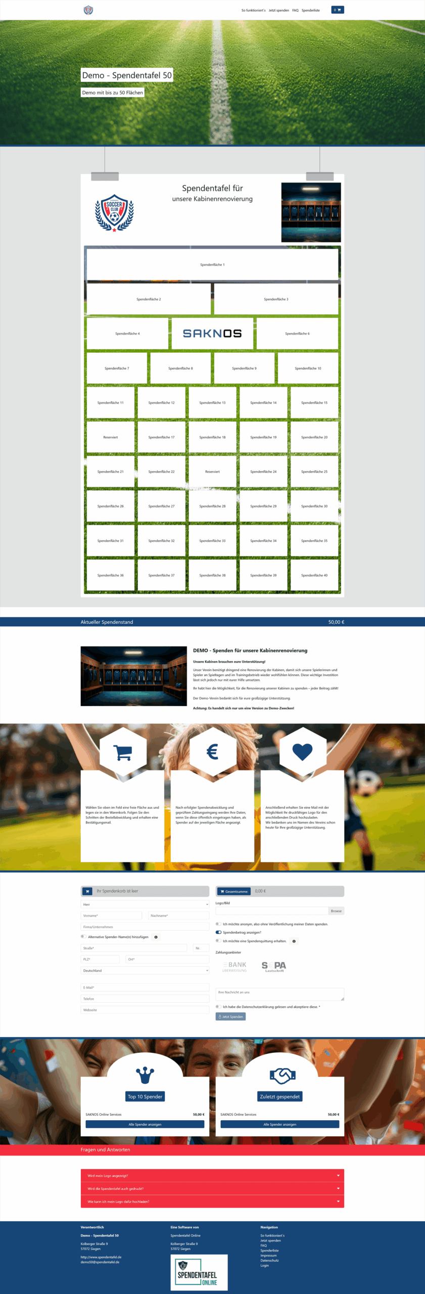 Spendentafel-Software