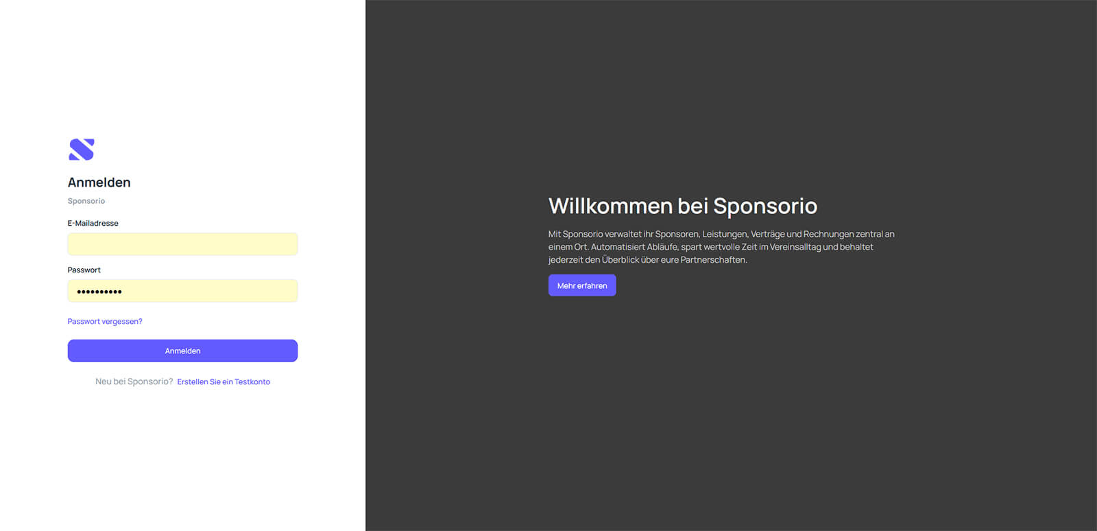Sponsorio Landingpage Sponsorio Landingpage